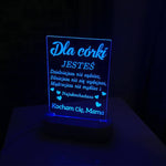 TheFatChance™ Akrylowa lampa dla córki "Jasne uczucia"